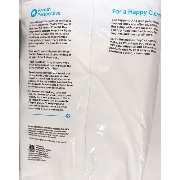 So Phresh X-Large/XX-Large Dry Comfort Disposable Pet Diapers Count of 12 - Picture 2 of 4